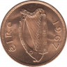 Монета. Ирландия. Полпенни 1967 год. рев.