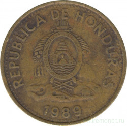 Монета. Гондурас. 5 сентаво 1989 год.