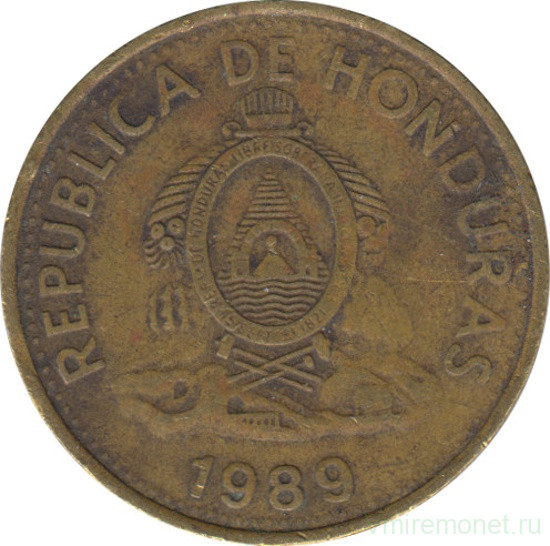 Монета. Гондурас. 5 сентаво 1989 год.