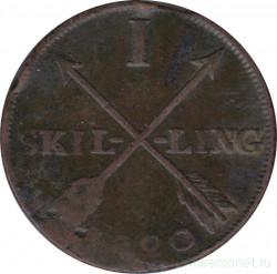 Монета. Швеция. 1/2 скиллинга 1820 год.