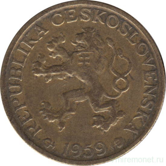 Монета. Чехословакия. 1 крона 1959 год.