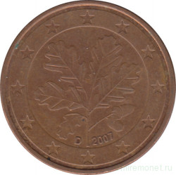 Монета. Германия. 5 центов 2007 год (D).