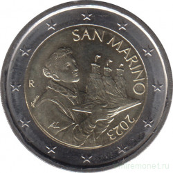 Монета. Сан-Марино. 2 евро 2023 год.