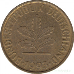 Монета. ФРГ. 10 пфеннигов 1993 год. Монетный двор - Карлсруэ (G).