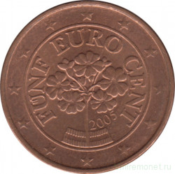 Монета. Австрия. 5 центов 2005 год.