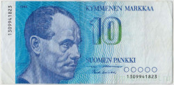 Банкнота. Финляндия. 10 марок 1986 год. Тип 113а (15).