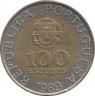 Монета. Португалия. 100 эскудо 1989 год. ав.
