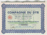 Акция. Франция. Париж. АО "COMPAGNIE DU DYR". Акция на предъявителя в 2500 франков 1950 год. ав.