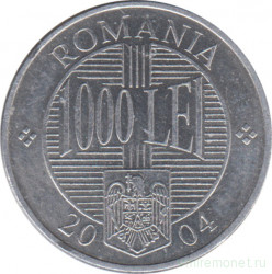 Монета. Румыния. 1000 лей 2004 год.