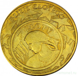 Монета. Польша. 2 злотых 2004 год. История злотого. 1 злотый 1924 год.