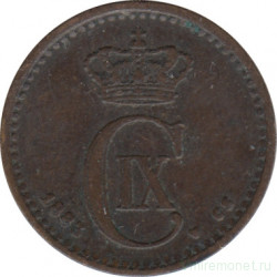 Монета. Дания. 1 эре 1883 год.
