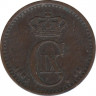 Монета. Дания. 1 эре 1883 год. ав.