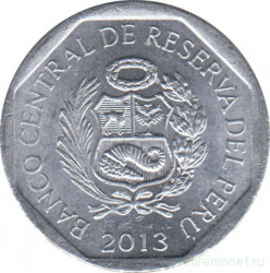 Монета. Перу. 5 сентимо 2013 год.