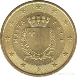 Монета. Мальта. 10 центов 2008 год.