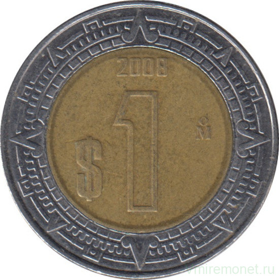Монета. Мексика. 1 песо 2008 год.