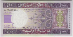 Банкнота. Мавритания. 100 угий 2011 год. Тип 16а.