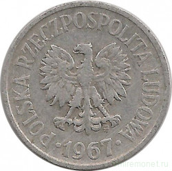 Монета. Польша. 20 грошей 1967 год. 