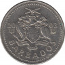 Монета. Барбадос. 25 центов 2003 год. ав.