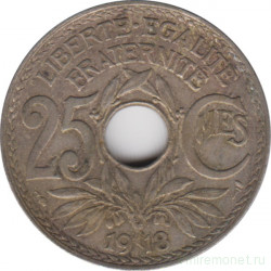 Монета. Франция. 25 сантимов 1918 год.