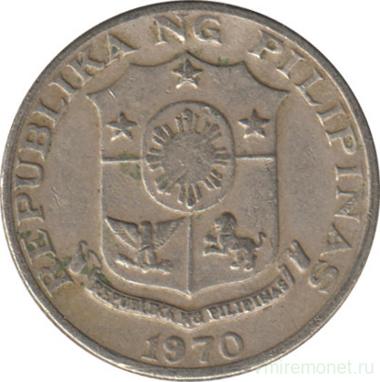 Монета. Филиппины. 10 сентимо 1970 год.