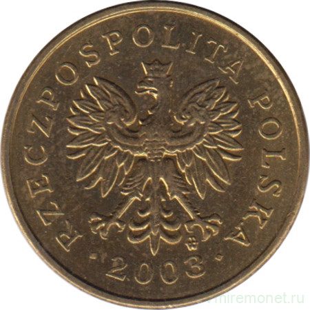 Монета. Польша. 2 гроша 2003 год.