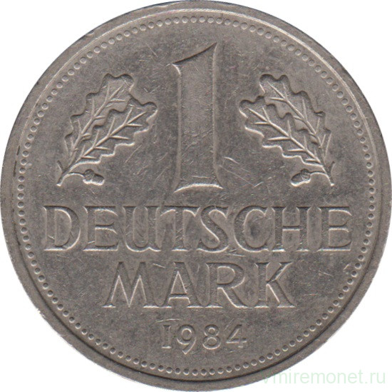 Монета. ФРГ. 1 марка 1984 год. Монетный двор - Гамбург (J).