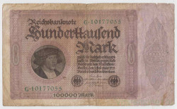 Банкнота. Германия. Веймарская республика. 100000 марок 1923 год.