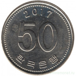 Монета. Южная Корея. 50 вон 2017 год. 
