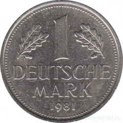 Монета. ФРГ. 1 марка 1981 год. Монетный двор - Карлсруэ (G).