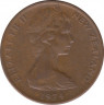 Монета. Новая Зеландия. 2 цента 1974 год. ав.