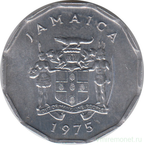 Монета. Ямайка. 1 цент 1975 год.