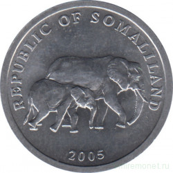 Монета. Сомалиленд. 5 шиллингов 2005 год.