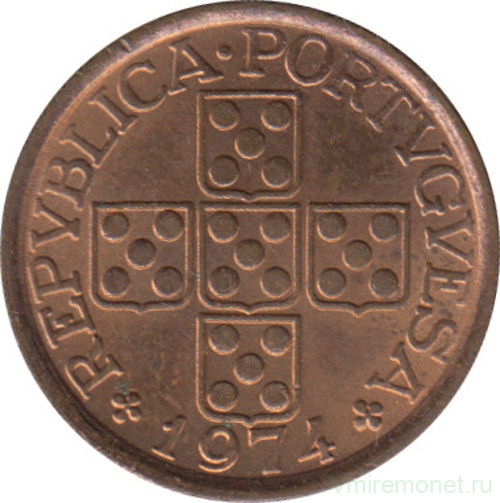 Монета. Португалия. 20 сентаво 1974 год.