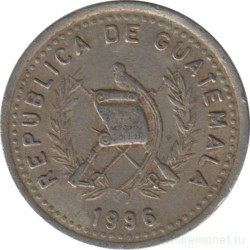 Монета. Гватемала. 10 сентаво 1996 год.