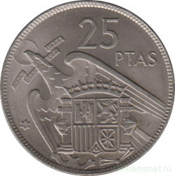 Монета. Испания. 25 песет 1968 (1957) год.