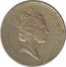 Монета. Великобритания. 1 фунт 1985 год. ав.