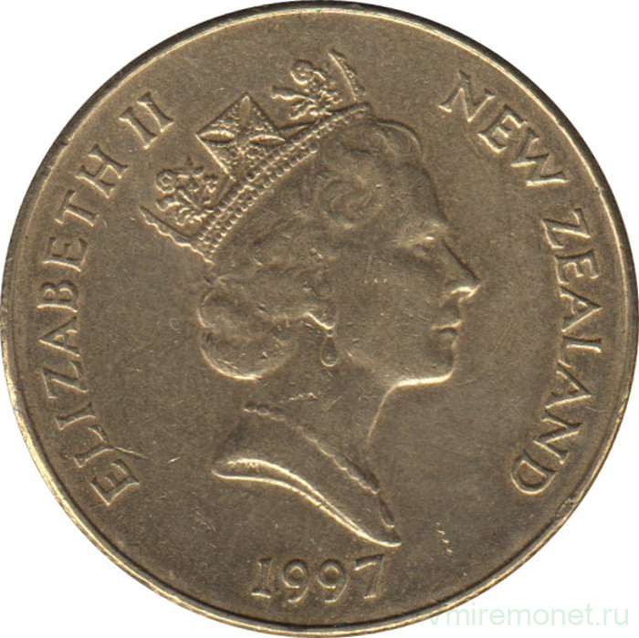 Монета. Новая Зеландия. 2 доллара 1997 год.