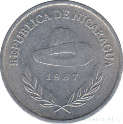 Монета. Никарагуа. 25 сентаво 1987 год. 
