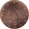 Монета. Словакия. 1 цент 2009 год. ав.