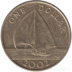 Монета. Бермудские острова. 1 доллар 2002 год.