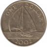 Монета. Бермудские острова. 1 доллар 2002 год.