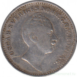 Монета. Швеция. 1/16 риксдалера 1851 год.