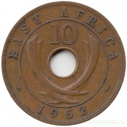 Монета. Британская Восточная Африка. 10 центов 1952 год. H.