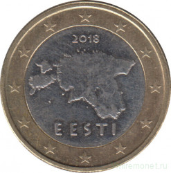Монета. Эстония. 1 евро 2018 год.