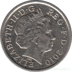 Монета. Великобритания. 5 пенсов 2010 год.