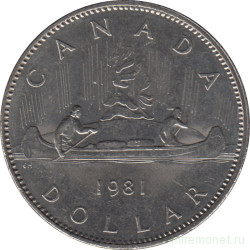 Монета. Канада. 1 доллар 1981 год.