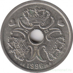 Монета. Дания. 2 кроны 1996 год.