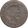 Монета. Швейцария. 10 раппенов 1953 год. ав.