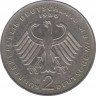 Монета. ФРГ. 2 марки 1986 год. Курт Шумахер. Монетный двор - Гамбург (J). рев.