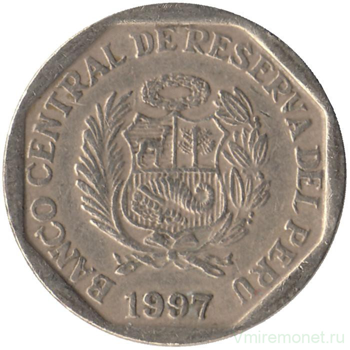 Монета. Перу. 50 сентимо 1997 год. 